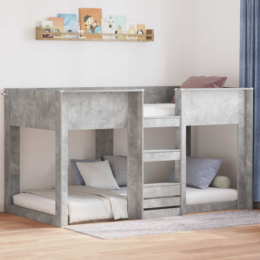 Bunk Bed Kids Engineered Wood Concrete grey