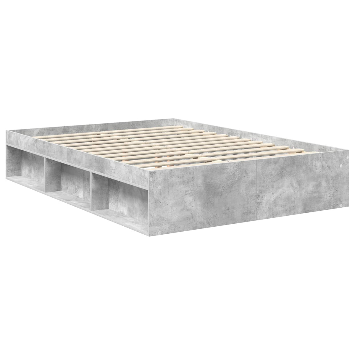 Bed Frame Wood Concrete grey