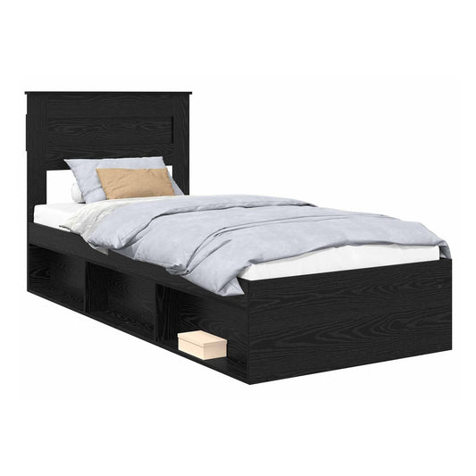 Bed Frame Engineered Wood Length 200 cm Black Oak 100 cm