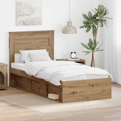 Bed Frame Artisan-Eiche Engineered Wood Length 200 cm Artisan Oak 100 cm