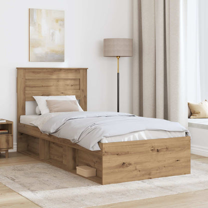 Bed Frame Artisan-Eiche Engineered Wood Length 200 cm Artisan Oak 100 cm