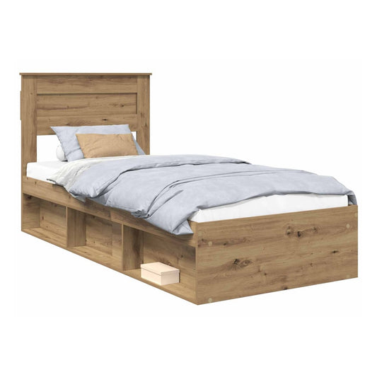 Bed Frame Artisan-Eiche Engineered Wood Length 200 cm Artisan Oak 100 cm