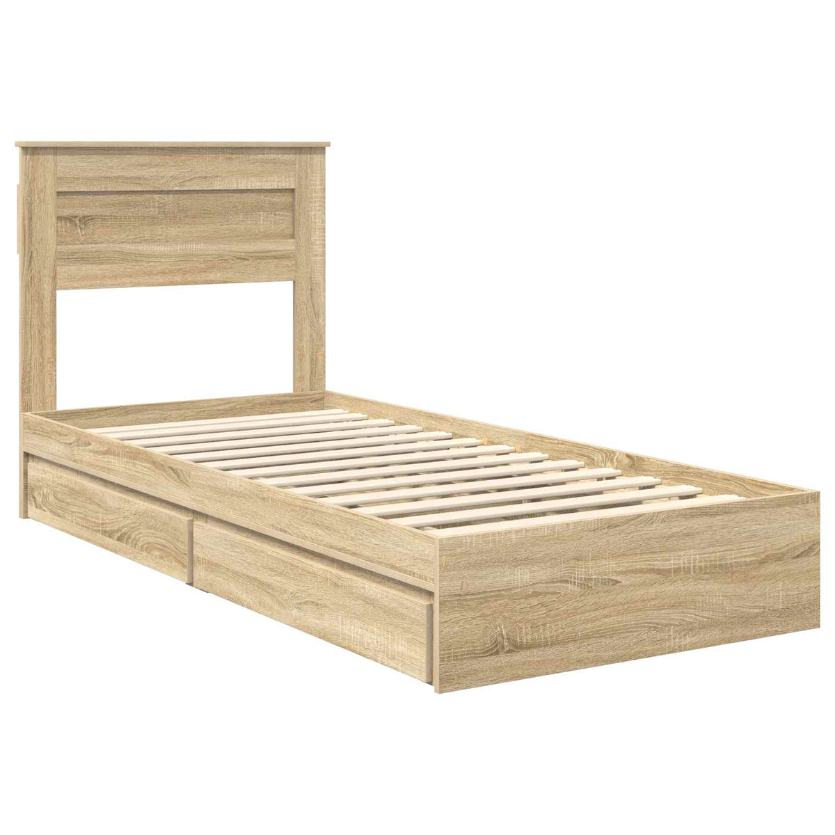 Storage Bed with Drawer Engineered Wood Length 190 cm Sonoma oak 75 cm