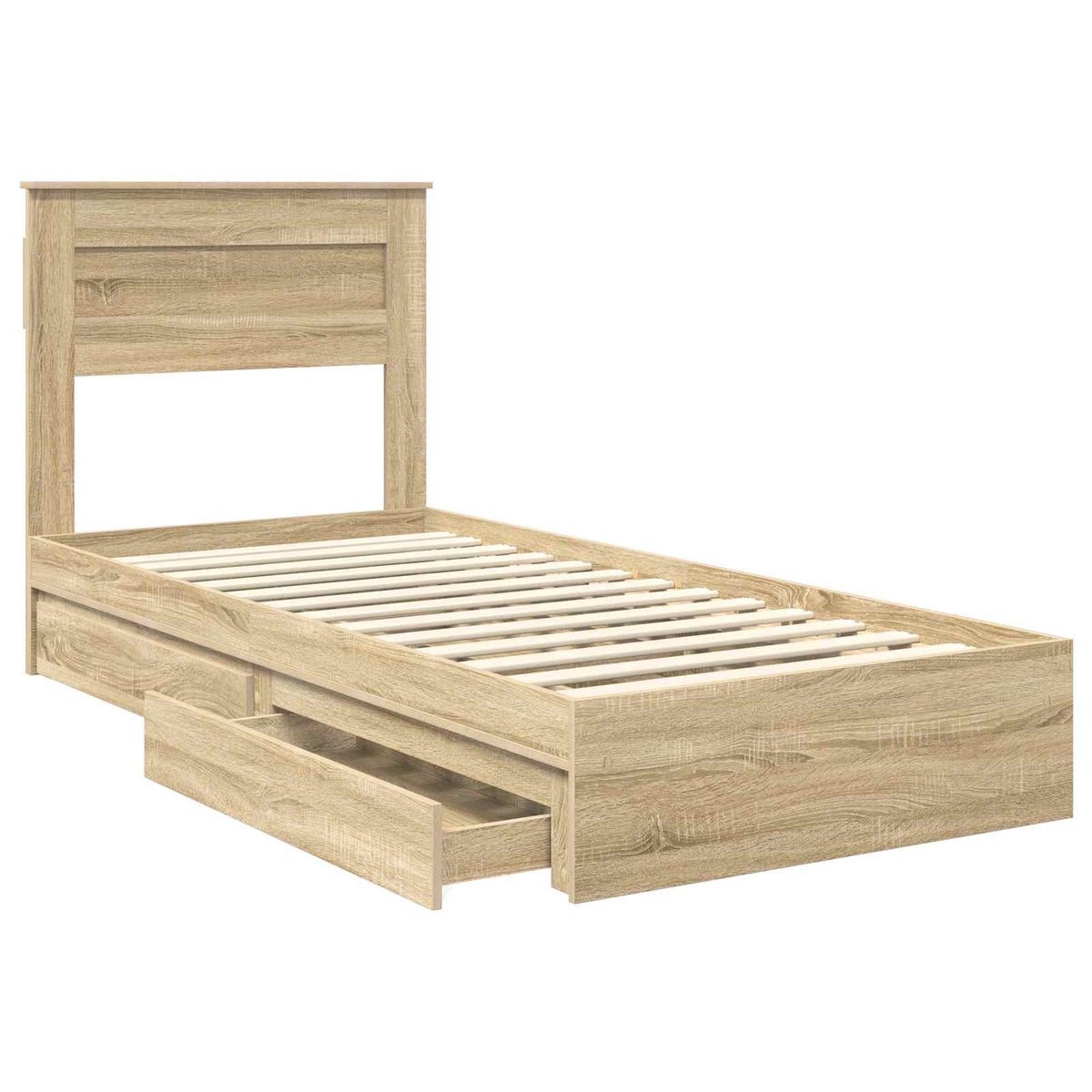 Storage Bed with Drawer Engineered Wood Length 190 cm Sonoma oak 75 cm