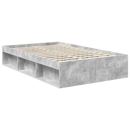 Bed Frame 120 x 190 cm Engineered Wood Concrete grey