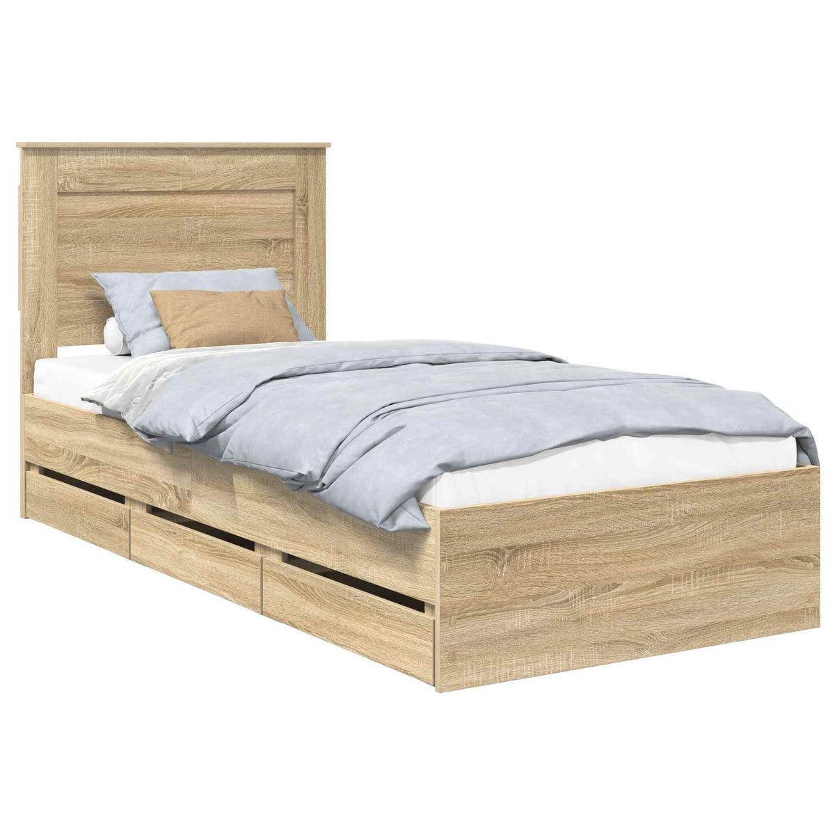 Bed Frame with Drawer Engineer Wood Length 190 cm Sonoma oak 75 cm