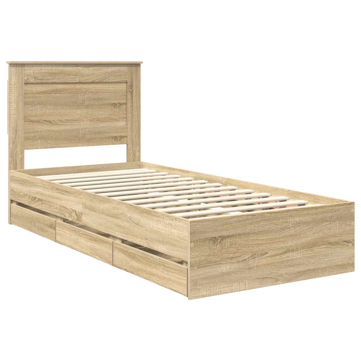 Bed Frame with Drawer Engineer Wood Length 190 cm Sonoma oak 75 cm