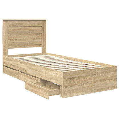 Bed Frame with Drawer Engineer Wood Length 190 cm Sonoma oak 75 cm