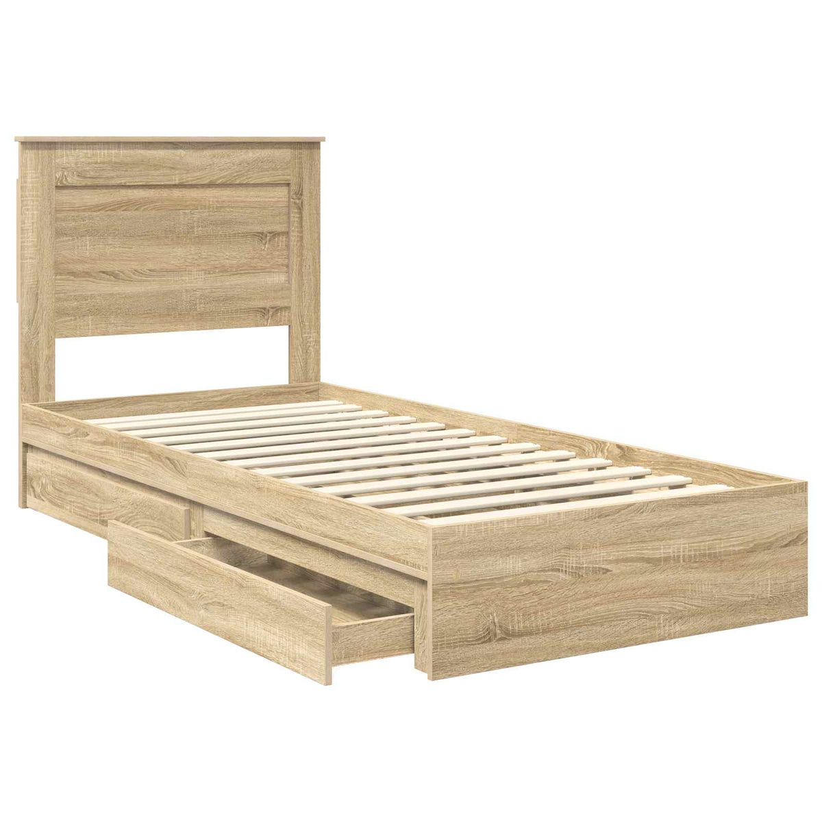 Storage Bed with Drawer Engineered Wood Length 190 cm Sonoma oak 75 cm