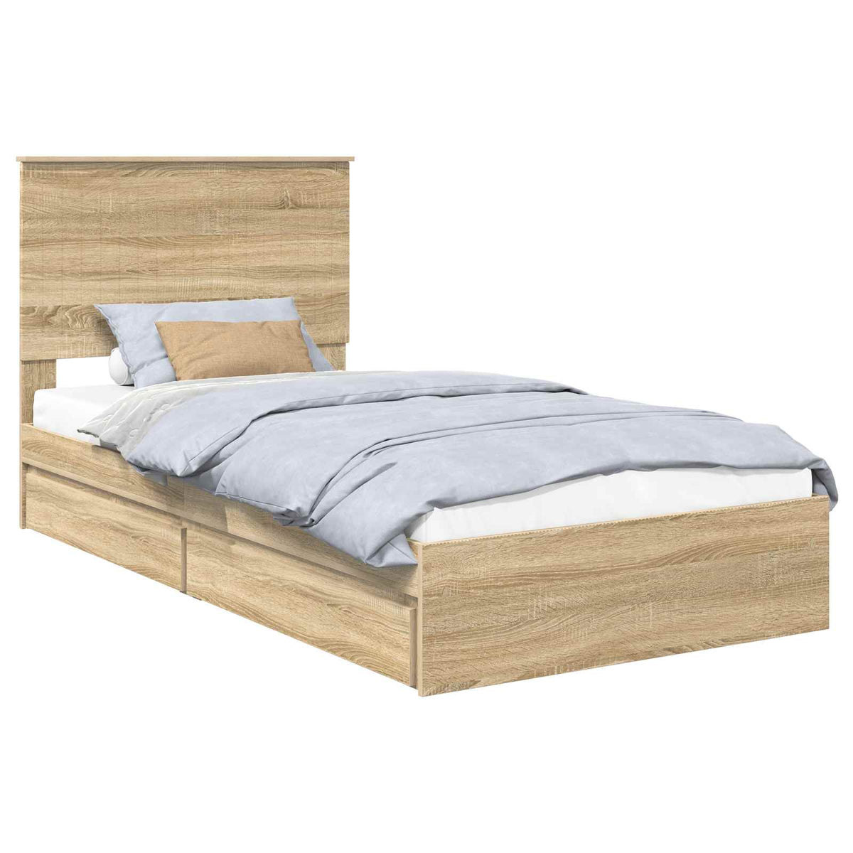 Storage Bed with Drawer Engineered Wood Length 200 cm Sonoma Oak 100 cm