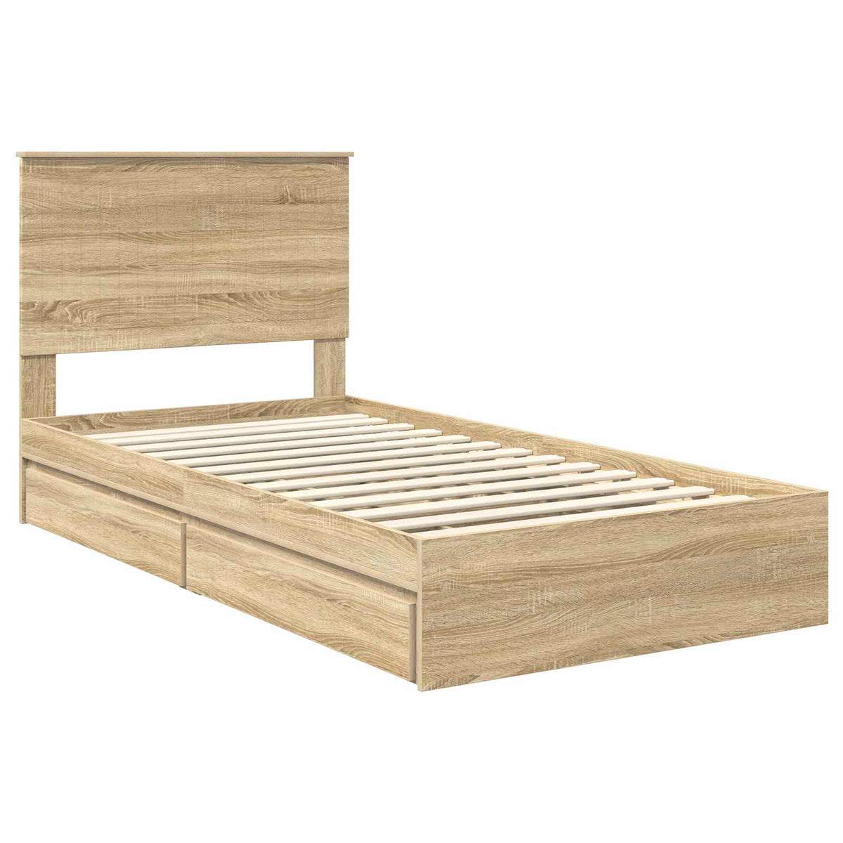 Storage Bed with Drawer Engineered Wood Length 200 cm Sonoma Oak 100 cm