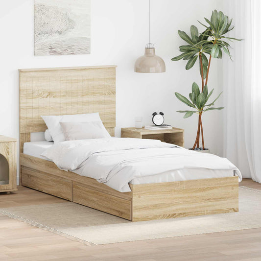 Storage Bed Drawer Engineered Wood Length Sonoma Oak