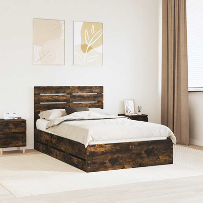 Bed Frame Drawer Engineer Wood Length Smoked oak