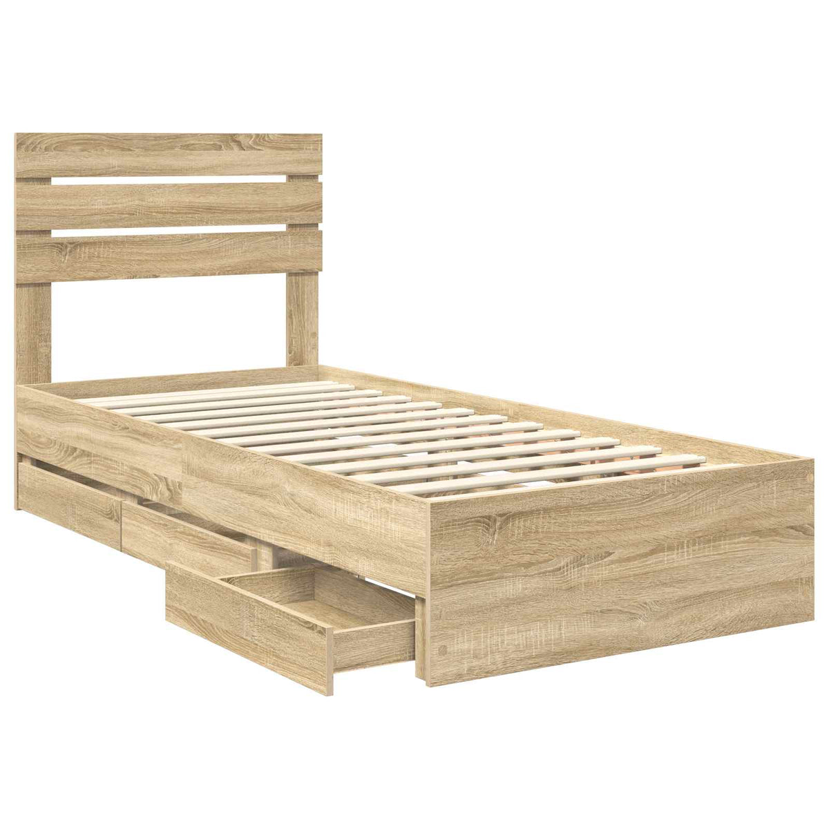 Bed Frame with Drawer Engineer Wood Length 190 cm Sonoma oak 75 cm