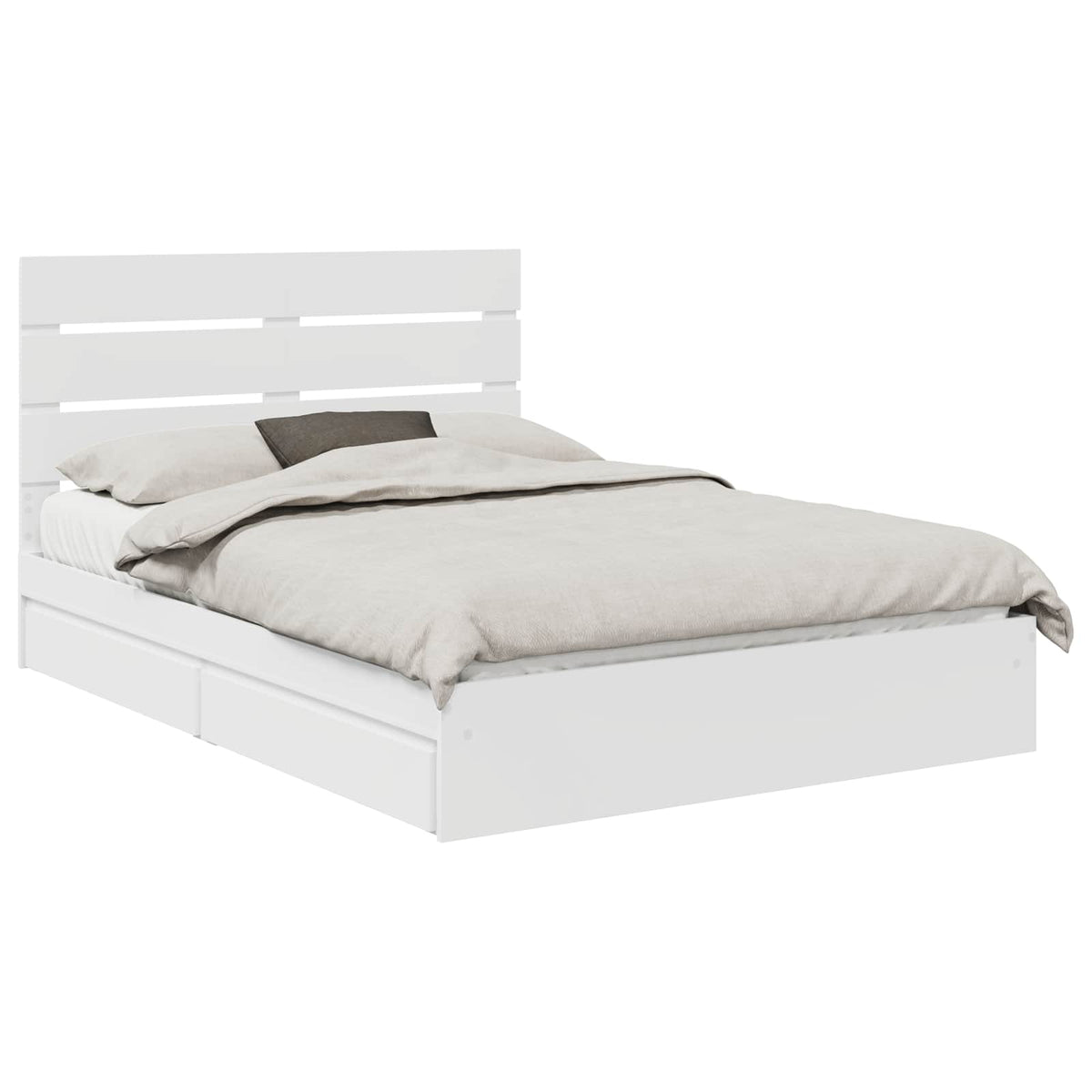 Storage Bed with Drawer Engineered Wood Length 190 cm White 140 cm