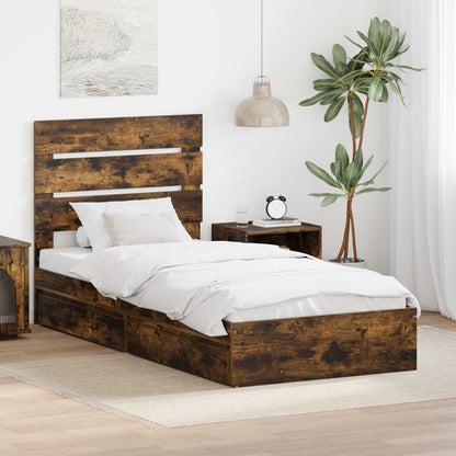 Storage Bed Drawer Engineered Wood Length Smoked oak