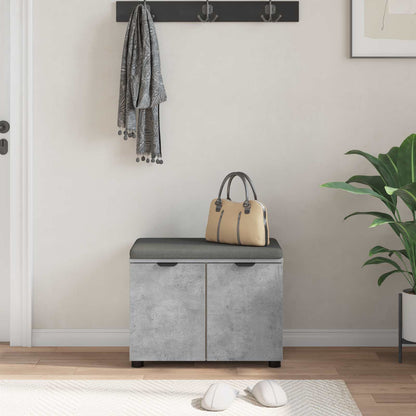 vidaXL Hall Bench with Cushion with Door Concrete Grey 60 x 38 x 46 cm 4