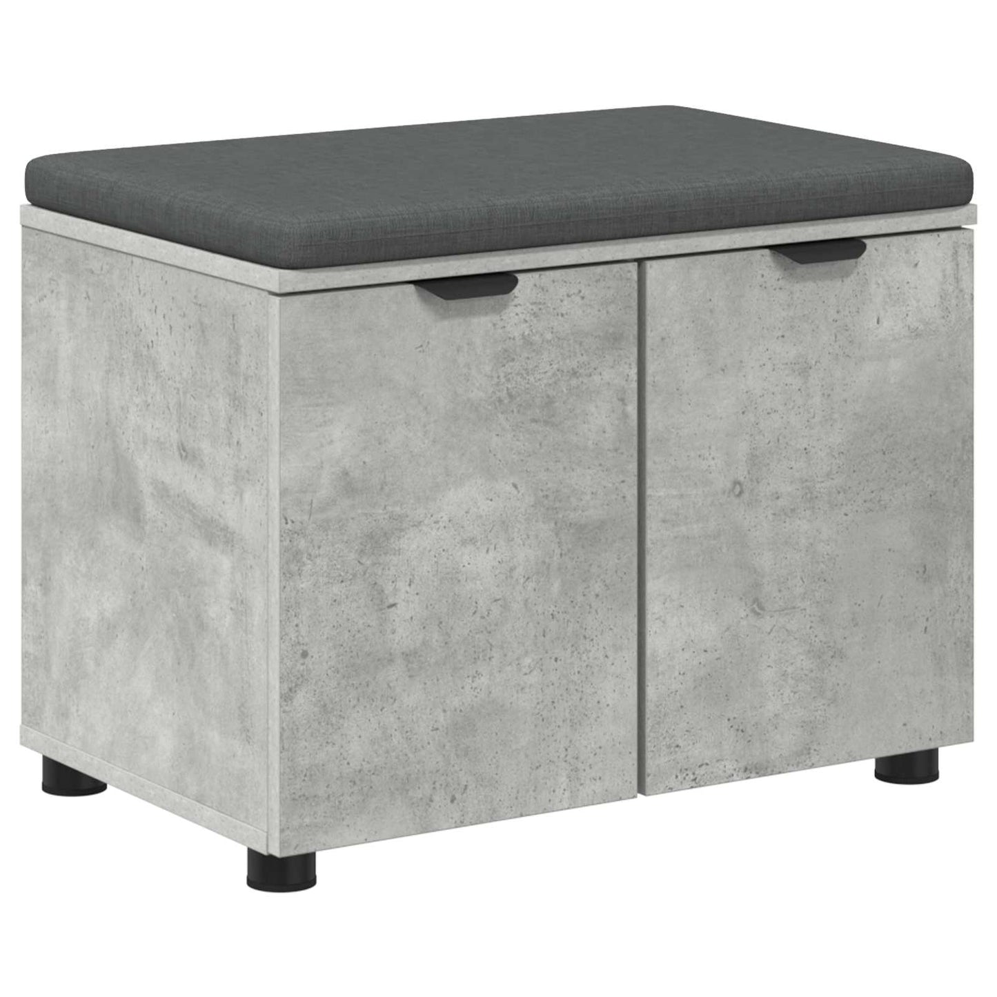 vidaXL Hall Bench with Cushion with Door Concrete Grey 60 x 38 x 46 cm 2