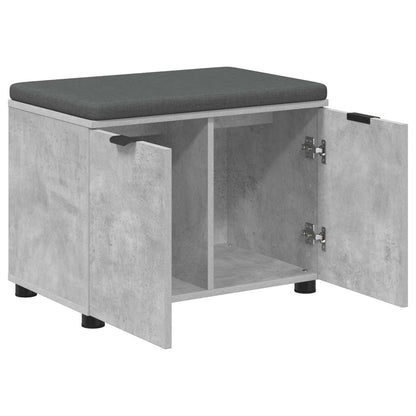 vidaXL Hall Bench with Cushion with Door Concrete Grey 60 x 38 x 46 cm 5