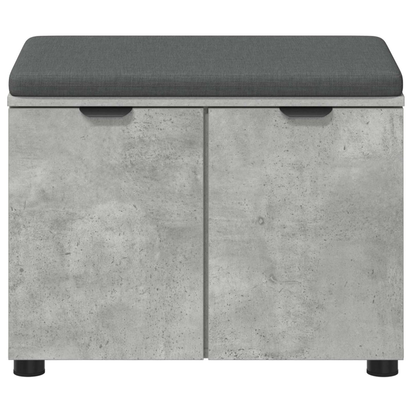 vidaXL Hall Bench with Cushion with Door Concrete Grey 60 x 38 x 46 cm 6
