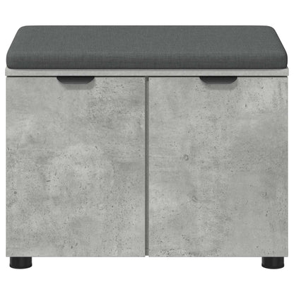 vidaXL Hall Bench with Cushion with Door Concrete Grey 60 x 38 x 46 cm 6