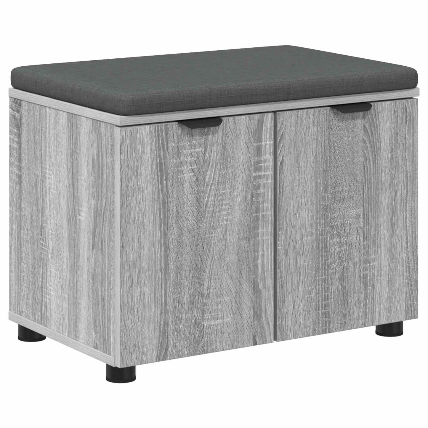 vidaXL Hall Bench with Cushion with Shelf Grey Sonoma 60 x 38 x 46 cm 2