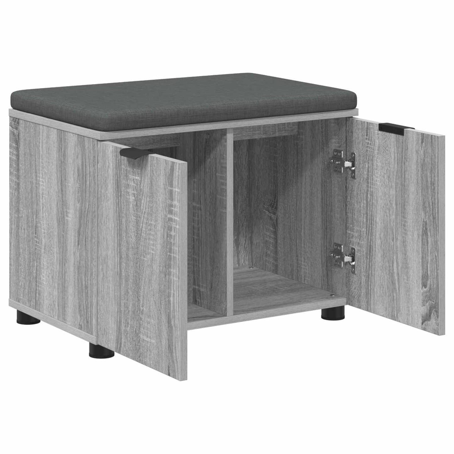 vidaXL Hall Bench with Cushion with Shelf Grey Sonoma 60 x 38 x 46 cm 5
