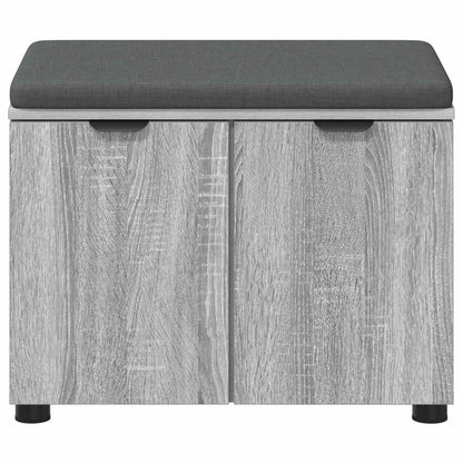 vidaXL Hall Bench with Cushion with Shelf Grey Sonoma 60 x 38 x 46 cm 6