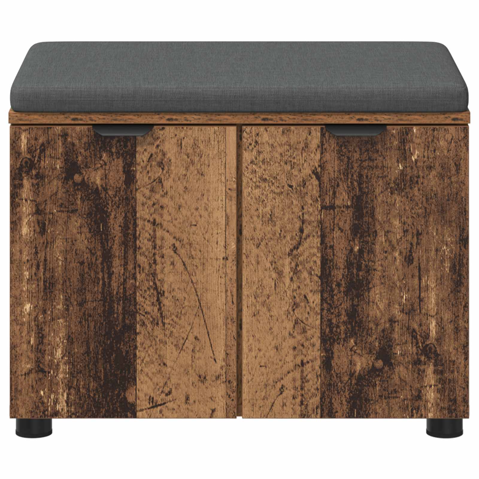 vidaXL Hall Bench Old Wood 60 x 38 x 46 cm Engineered Wood and Fabric 6