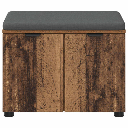 vidaXL Hall Bench Old Wood 60 x 38 x 46 cm Engineered Wood and Fabric 6