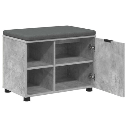vidaXL Hall Bench with Cushion with Door Concrete Grey 60 x 38 x 46 cm 5