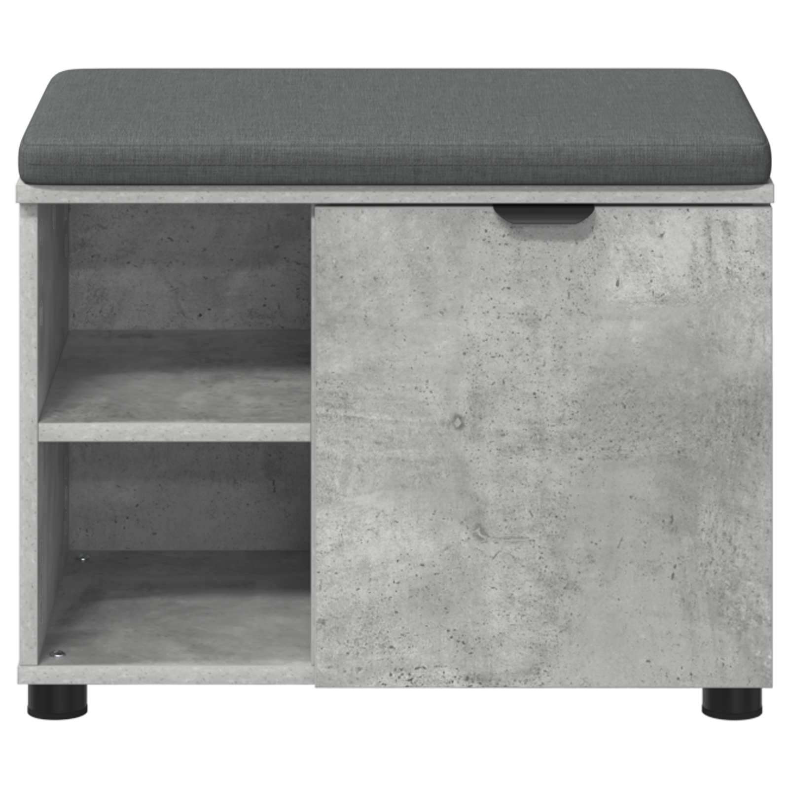 vidaXL Hall Bench with Cushion with Door Concrete Grey 60 x 38 x 46 cm 6