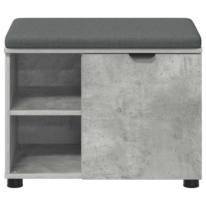 vidaXL Hall Bench with Cushion with Door Concrete Grey 60 x 38 x 46 cm 6