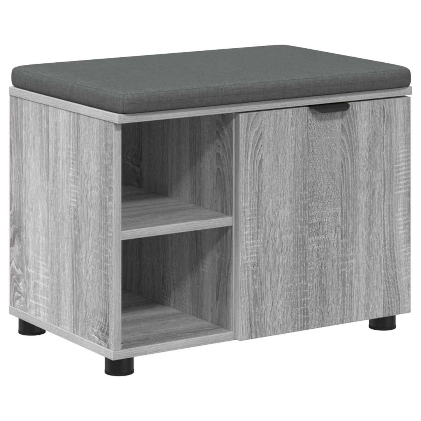 vidaXL Hall Bench with Cushion with Shelf Grey Sonoma 60 x 38 x 46 cm 2