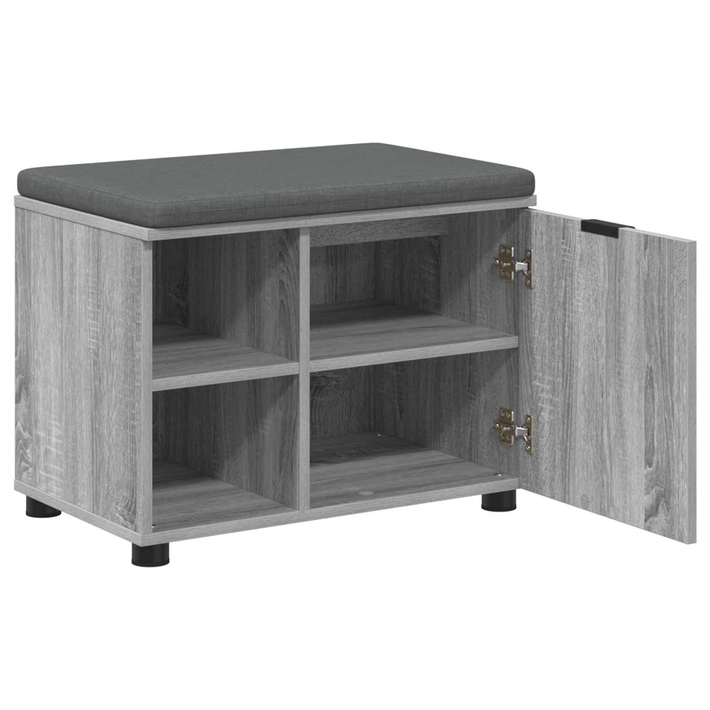 vidaXL Hall Bench with Cushion with Shelf Grey Sonoma 60 x 38 x 46 cm 5