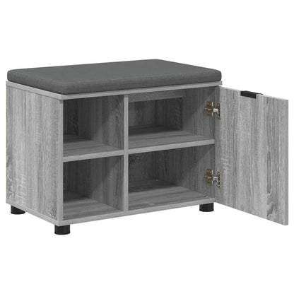vidaXL Hall Bench with Cushion with Shelf Grey Sonoma 60 x 38 x 46 cm 5