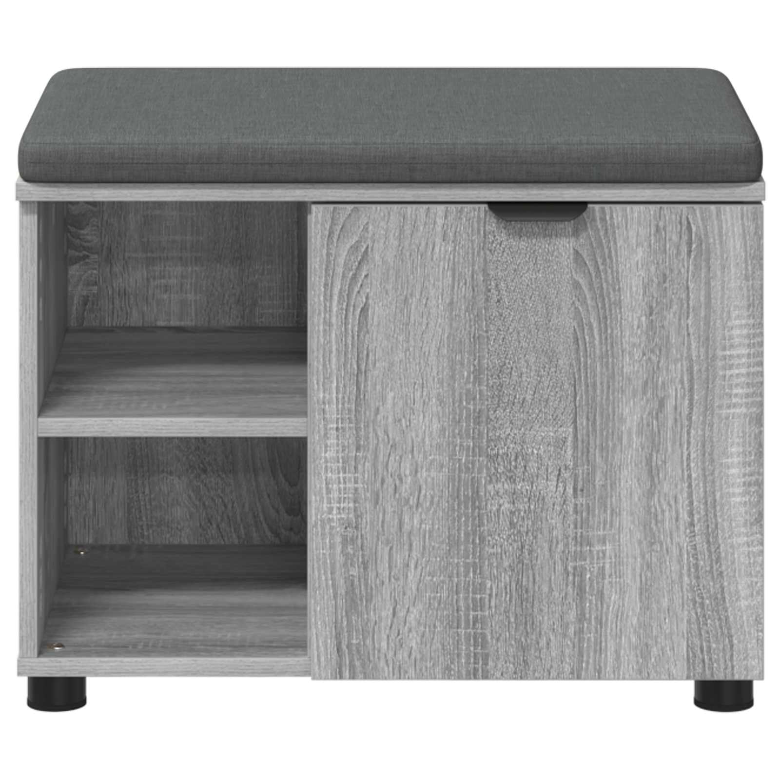 vidaXL Hall Bench with Cushion with Shelf Grey Sonoma 60 x 38 x 46 cm 6