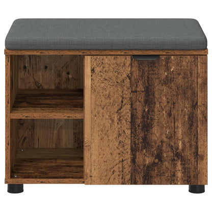 vidaXL Hall Bench Old Wood 60 x 38 x 46 cm Engineered Wood and Fabric 6