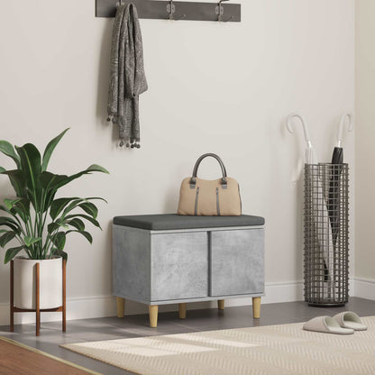 vidaXL Hall Bench with Cushion with Door Concrete Grey 60 x 38 x 46 cm 1