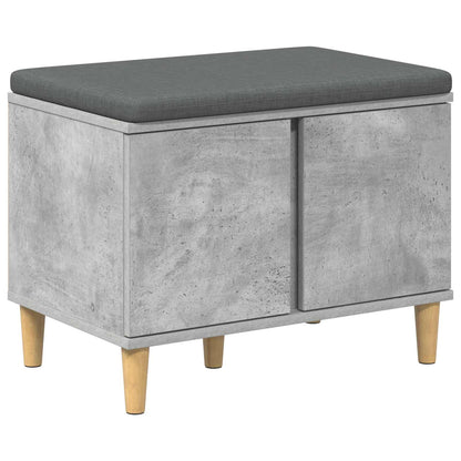 vidaXL Hall Bench with Cushion with Door Concrete Grey 60 x 38 x 46 cm 2