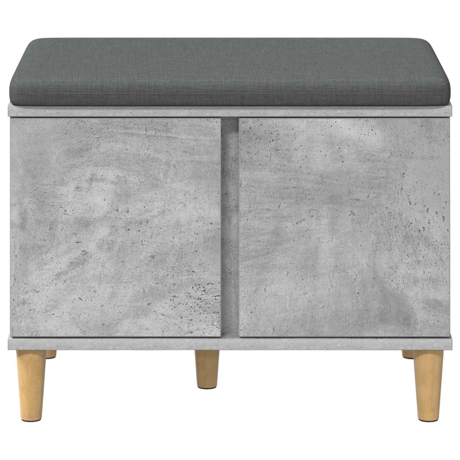 vidaXL Hall Bench with Cushion with Door Concrete Grey 60 x 38 x 46 cm 6
