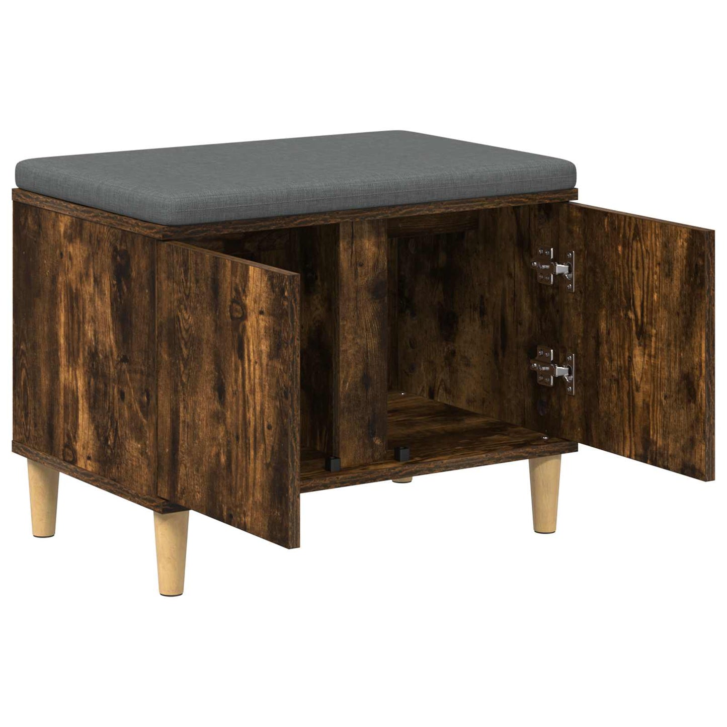 vidaXL Hall Bench with Cushion with Storage Smoked Oak 60 x 38 x 46 cm 5