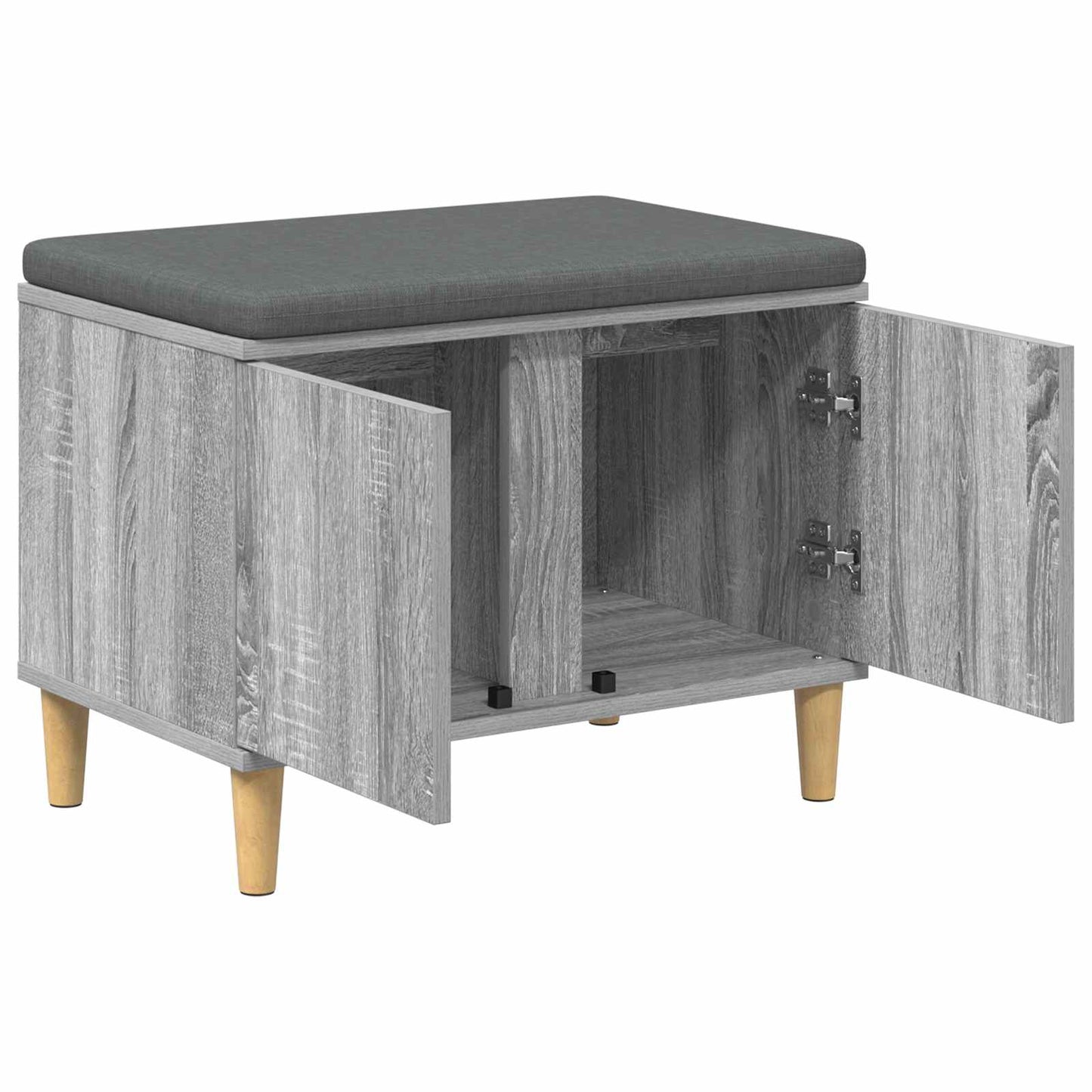 vidaXL Hall Bench with Cushion with Door Grey Sonoma 60 x 38 x 46 cm 5