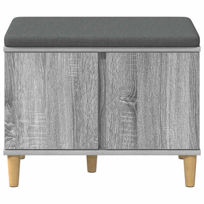 vidaXL Hall Bench with Cushion with Door Grey Sonoma 60 x 38 x 46 cm 6