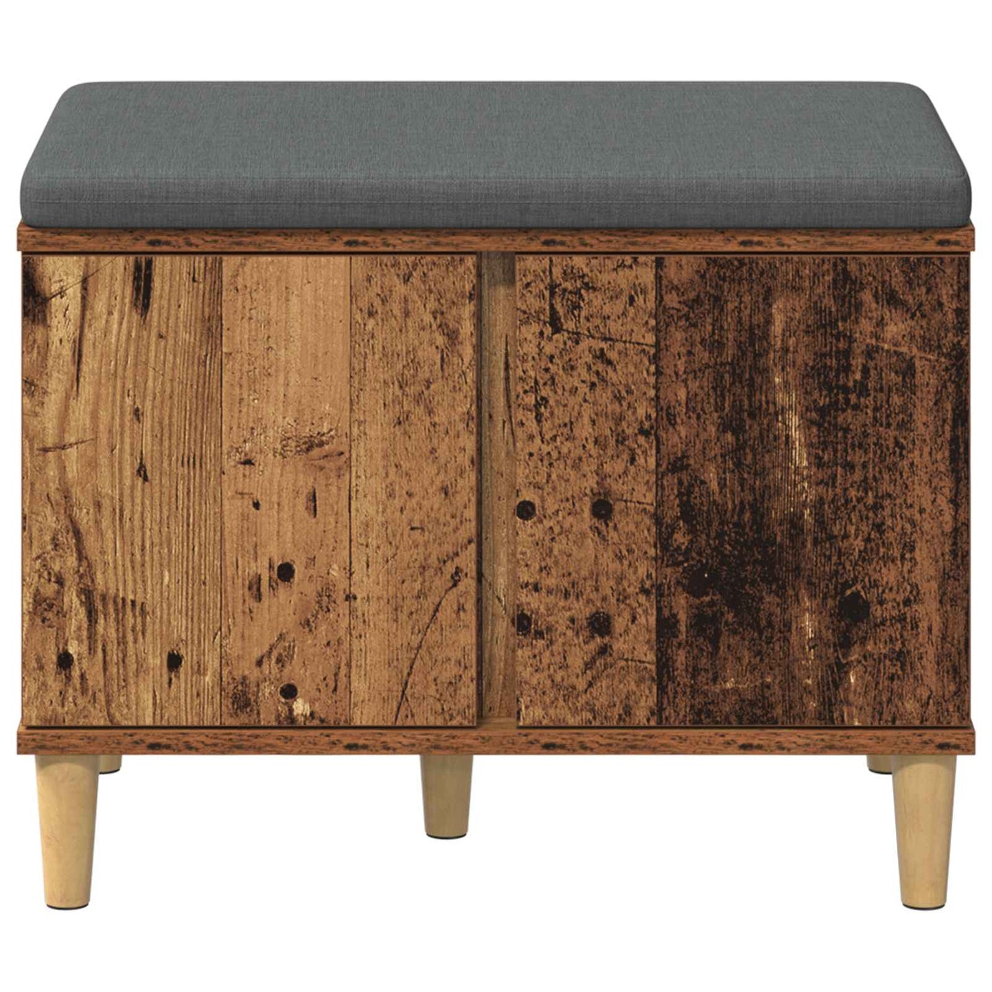 vidaXL Hall Bench Old Wood 60 x 38 x 46 cm Engineered Wood and Fabric 6