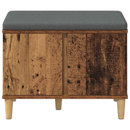 vidaXL Hall Bench Old Wood 60 x 38 x 46 cm Engineered Wood and Fabric 6