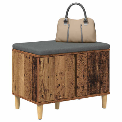 vidaXL Hall Bench Old Wood 60 x 38 x 46 cm Engineered Wood and Fabric 3