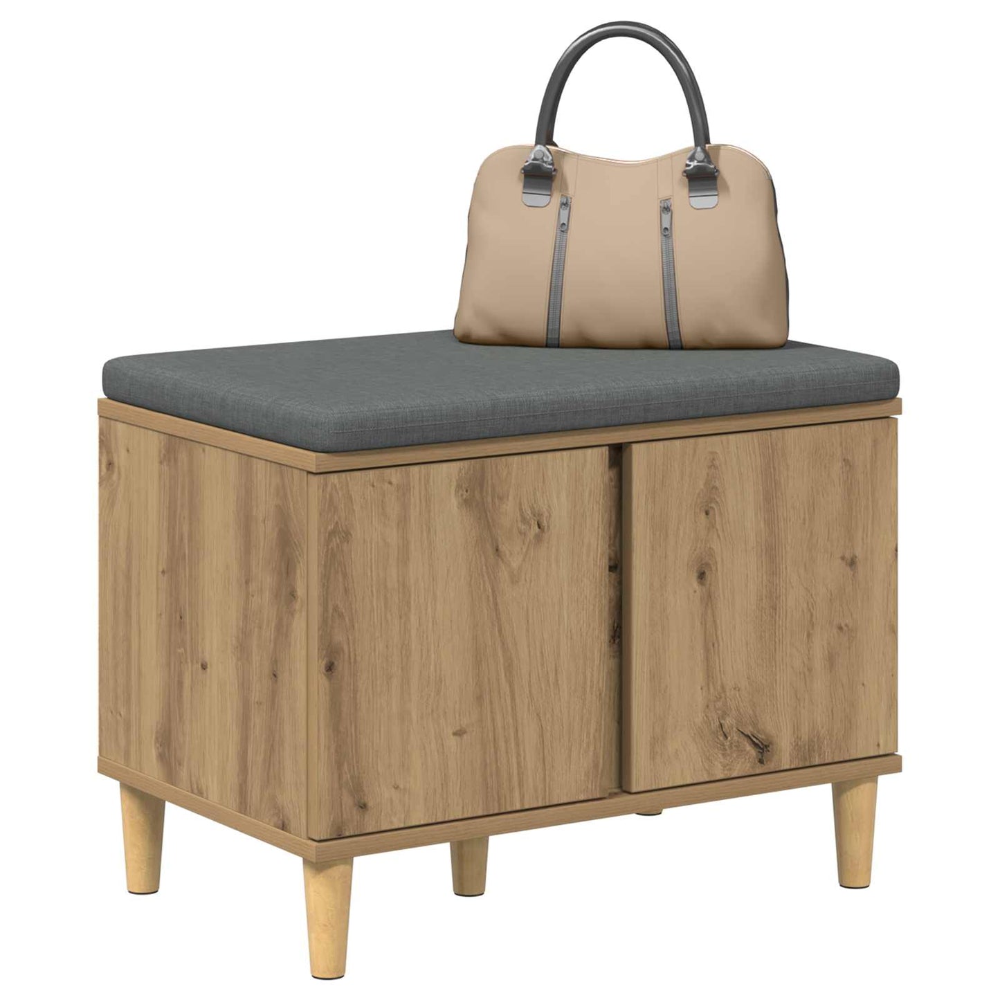 vidaXL Hall Bench Artisan Oak 60 x 38 x 46 cm 3