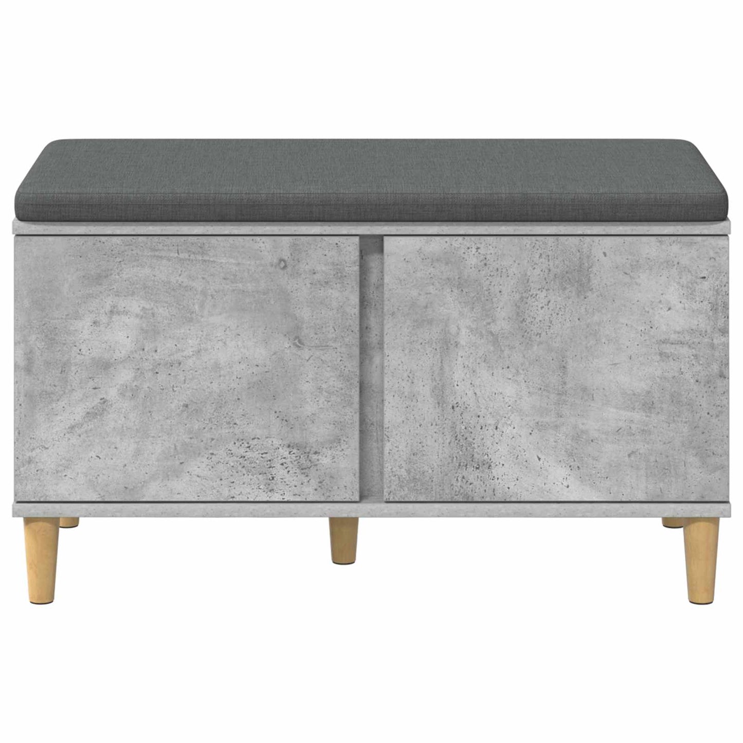 vidaXL Hall Bench with Cushion with Door Concrete Grey 80 x 38 x 46 cm 6