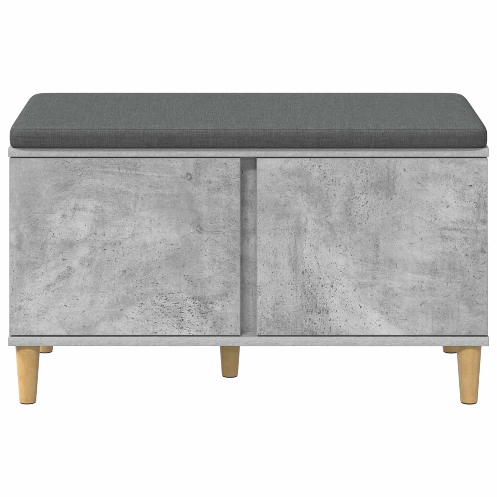 vidaXL Hall Bench with Cushion with Door Concrete Grey 80 x 38 x 46 cm 6
